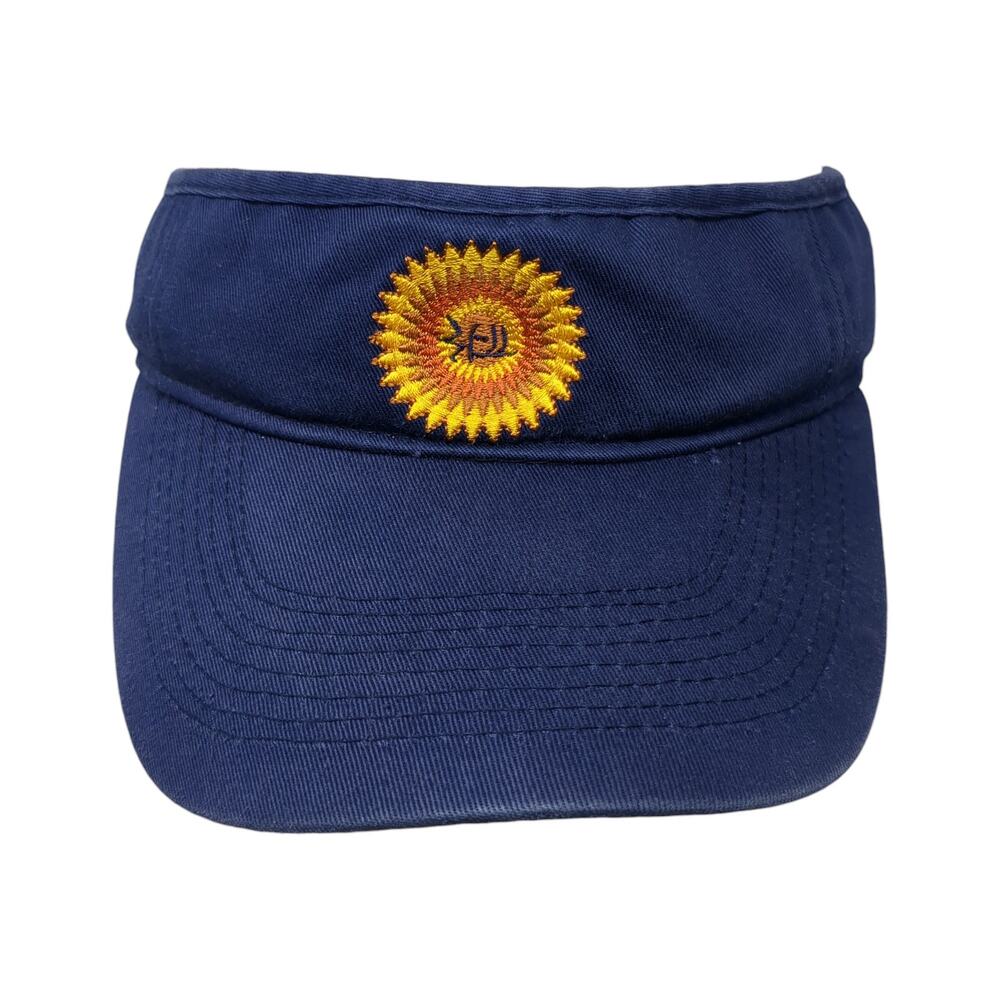 Sunflower Logo Sun Visor Cap Blue One Size Adjustable Embroidered Utility